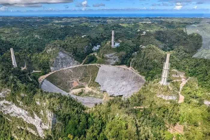 dai-thien-van-arecibo Đài thiên văn quốc tế Arecibo đặt tại Puerto Rico bị nứt vỡ và sụp đổ năm 2020