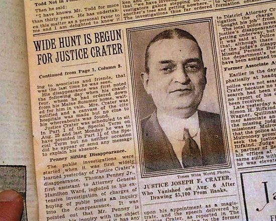 Không ai biết giờ này Joseph Force Crater còn sống hay đã chết nên người dân New York gọi ông là “The Missingest Man in New York” (tạm dịch là: Người đàn ông mất tích bí ẩn nhất New York). Không ai biết giờ này Joseph Force Crater còn sống hay đã chết nên người dân New York gọi ông là “The Missingest Man in New York” (tạm dịch là: Người đàn ông mất tích bí ẩn nhất New York).