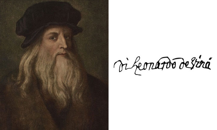 chu-ky-9 Chữ ký của Leonardo Da Vinci.