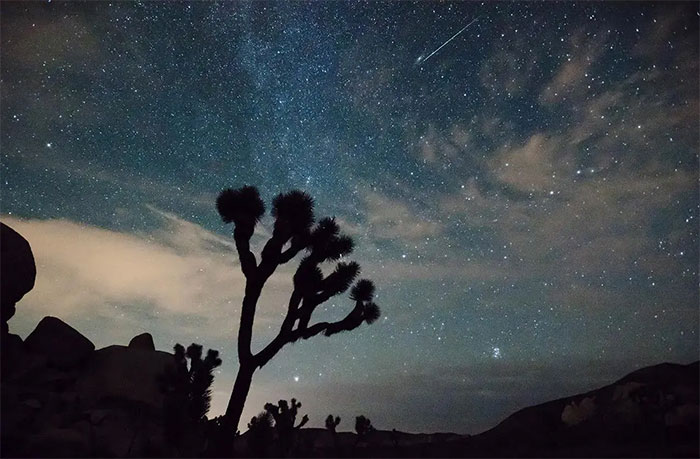 Một trận mưa sao băng từ Công viên Quốc gia Joshua Tree (Mỹ)