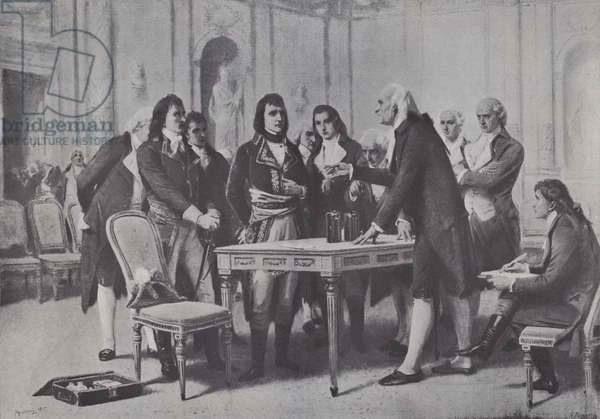 nha-vat-ly-volta Nhà vật lý Volta trình bày về pin ông phát minh cho vua Napoleon.